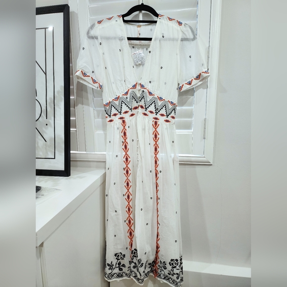 Free People Real Romance Embroidered Dress Top - Picture 2 of 6